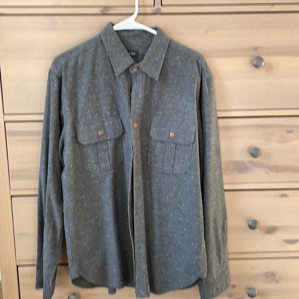 J.Crew heathered knit button up